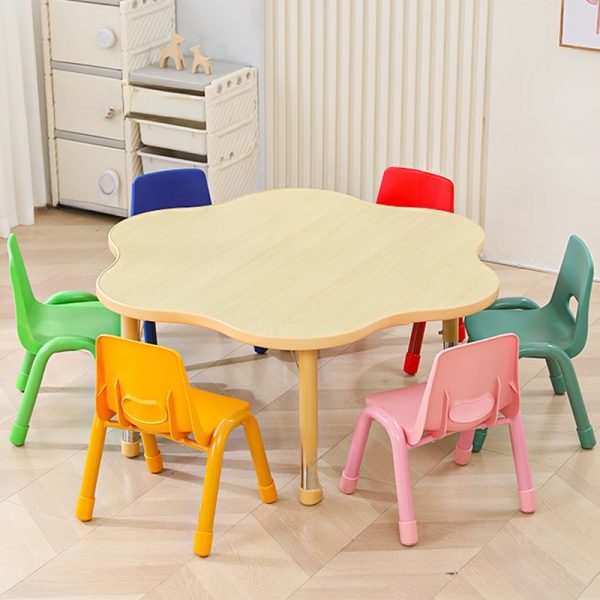 "Children Computer Desk with Multi-levelled Height, Moisture-proof, Lumber Material in Wood Color"