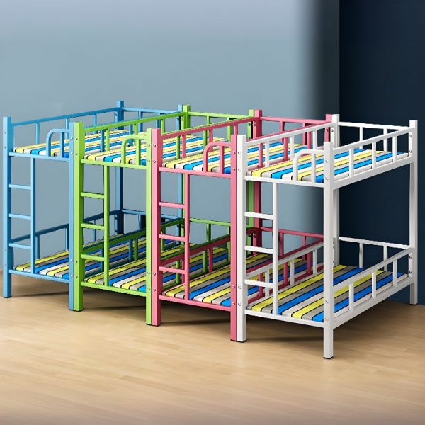 "Simplistic Alloy Gender Neutral Bunk Children's Bed with Ladder, Guardrail"