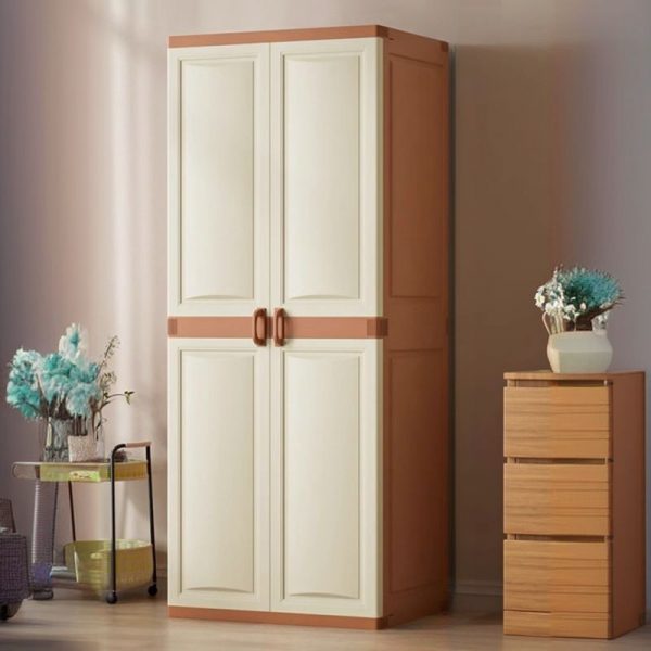 "Functional Synthetic Material Kids Armoire with Clothing Rod and Door"
