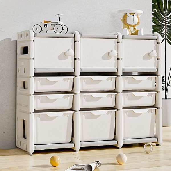 "Standard Kids Bookshelf with 3 Shelves, Vertical/Horizontal Orientation, Synthetic Material, Unfixed, Scratch-defiant"