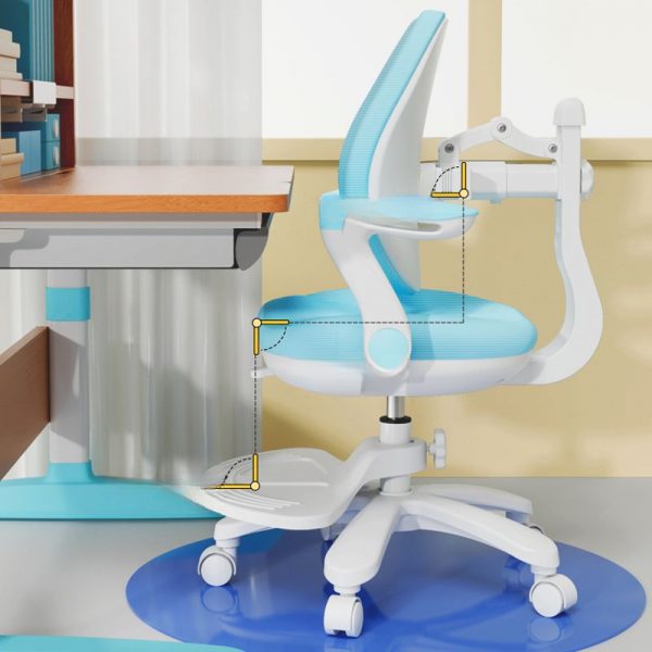 "Ergonomic Kids Chair Adjustable Height Upholstered Chair(s) With Arms, Lockable Casters"