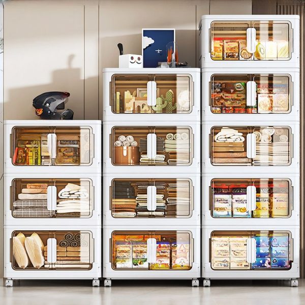 "Simplistic Vertical Polymer Standard Kids Bookshelf Unattached with Roller Wheels, 5 Shelves/4 Shelves/3 Shelves, 10 Doors/8 Doors/6 Doors"