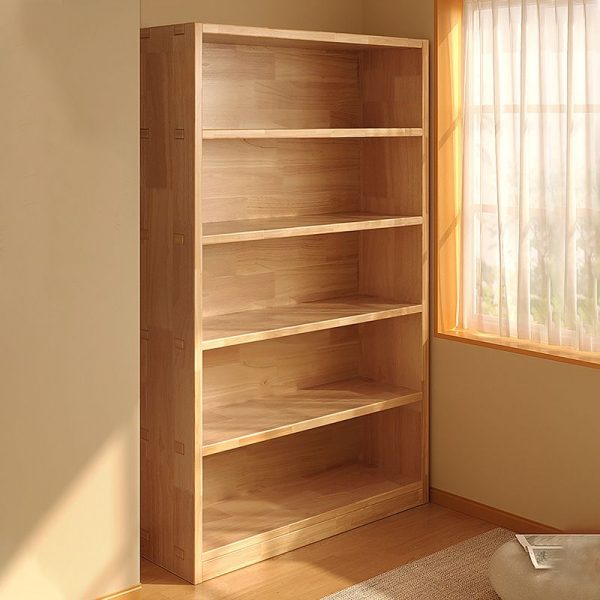 "Simple Cocoa Reclaimed Wood Standalone Standard Children's Bookshelf Vertical Double-sided with 6 Shelves"