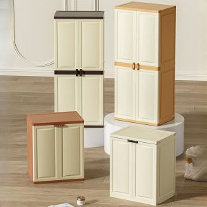 "Durable Polymer Compound Children's Wardrobe with Shelf and Door"