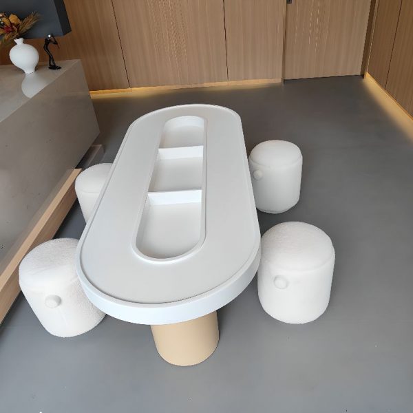 "White/Rose/Yellow Composite Wood Kids Computer Desk for Kids"