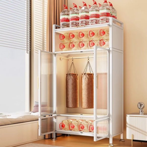 "Alloy Children's Wardrobe in Chalk with Shelf, Clothing Rod and Door"