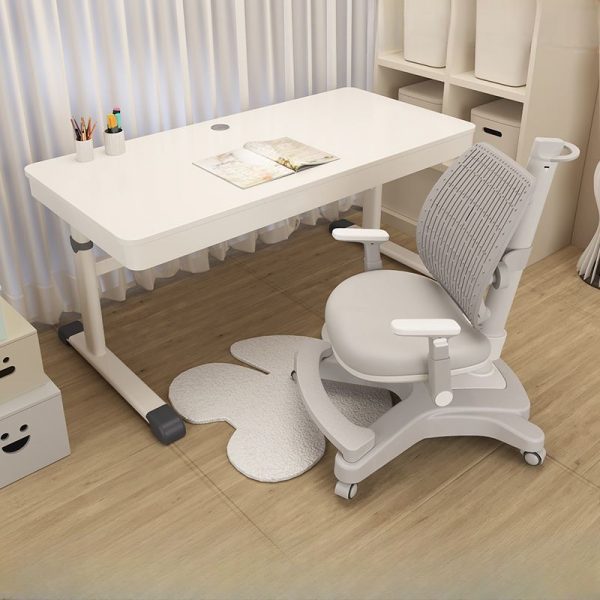 "Adjustable Chalky Wood Kids Desk with Storage and 1 Drawer"