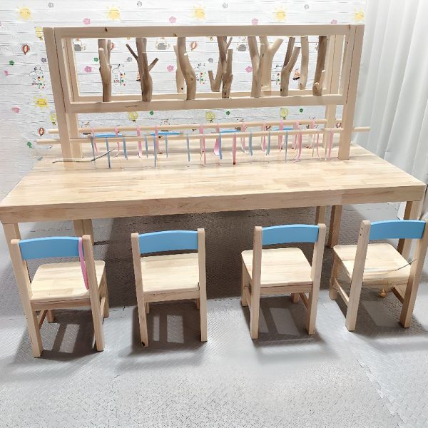 "Children Computer Desk with Lumber Top in Wood Color"
